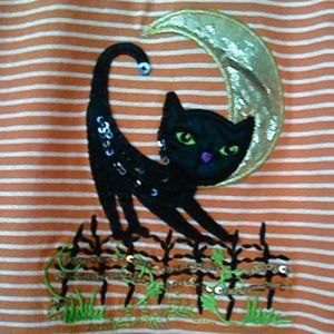 Holiday Editions XL Cat & Moon Long Sleeve Top